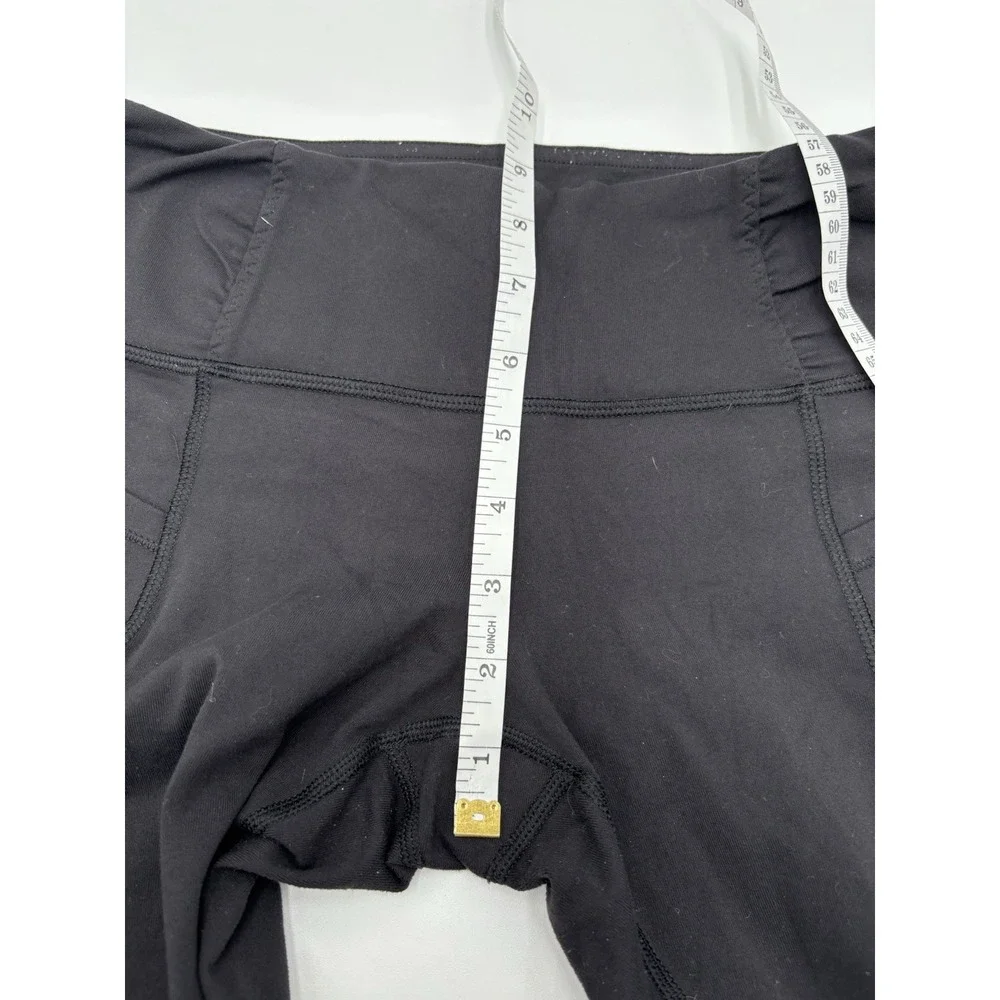 Lululemon Run For Your Life Crop Leggings Black Ruched Hem Size 6 Yoga 24